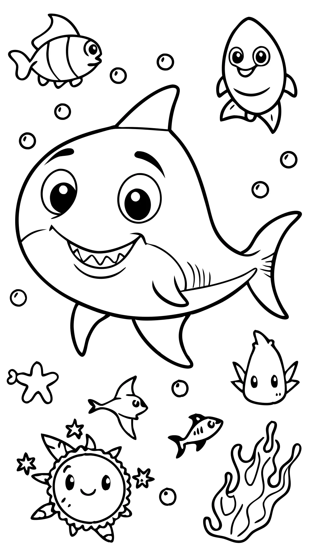 babyshark coloring page